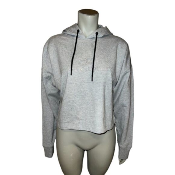 DKNY Sport Women's Gray Rhinestone Logo Cotton Hoodie Extra Large NWT - Picture 2 of 9